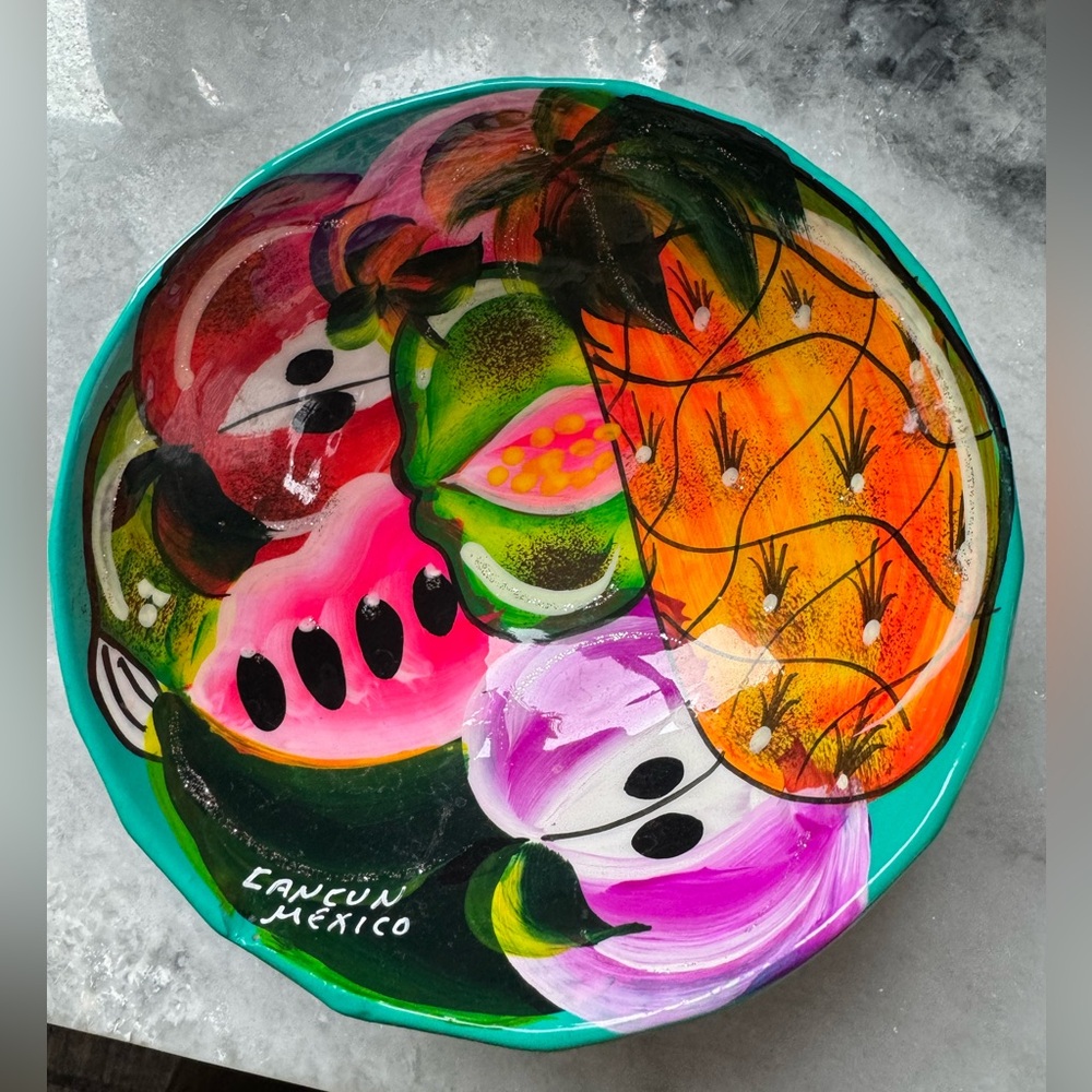 Cancun hand painted bowl